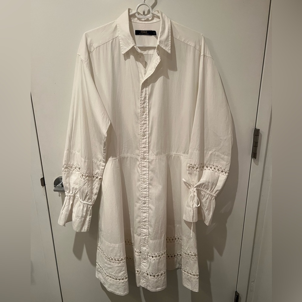 Polo Ralph Lauren Shirt Dress with Eyelet Detail